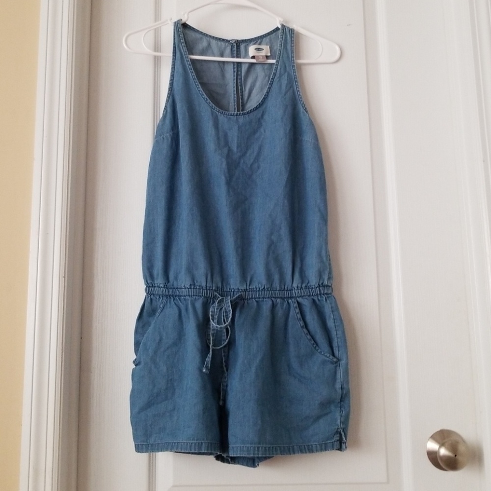 Old Navy Denim-Look Blue Romper